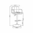 Bowery Hill Contemporary Metal Adjustable Bar Stool in Gray