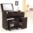 Bowery Hill Wood Walnut Vanity Set Rectangular Lift-Up Storage 27.88