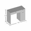 Bowery Hill Wood Walnut Vanity Set Rectangular Lift-Up Storage 27.88