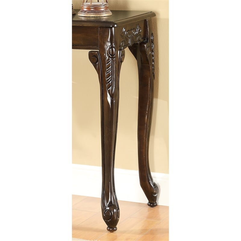 Bowery Hill Traditional Solid Wood 4-Piece Coffee Table Set in Dark Cherry