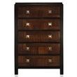 Bowery Hill 5 Drawers Transitional Wood Chest in Acacia/Walnut