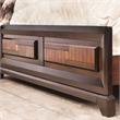 Bowery Hill Transitional Wood Queen Panel Bed in Acacia/Walnut