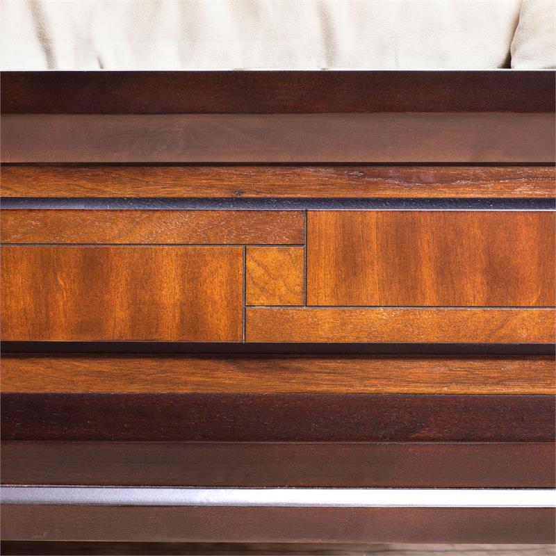 Bowery Hill Transitional Wood Queen Panel Bed in Acacia/Walnut