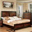 Bowery Hill Transitional Wood Queen Panel Bed in Acacia/Walnut