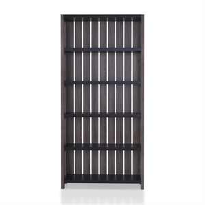 Bowery Hill Transitional Wood 5-Shelf Bookcase in Dark Gray and Black