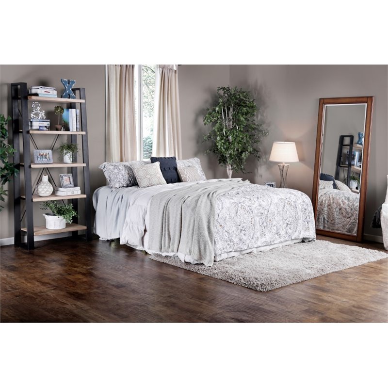 Bowery Hill Transitional Metal King Bed Frame in Silver
