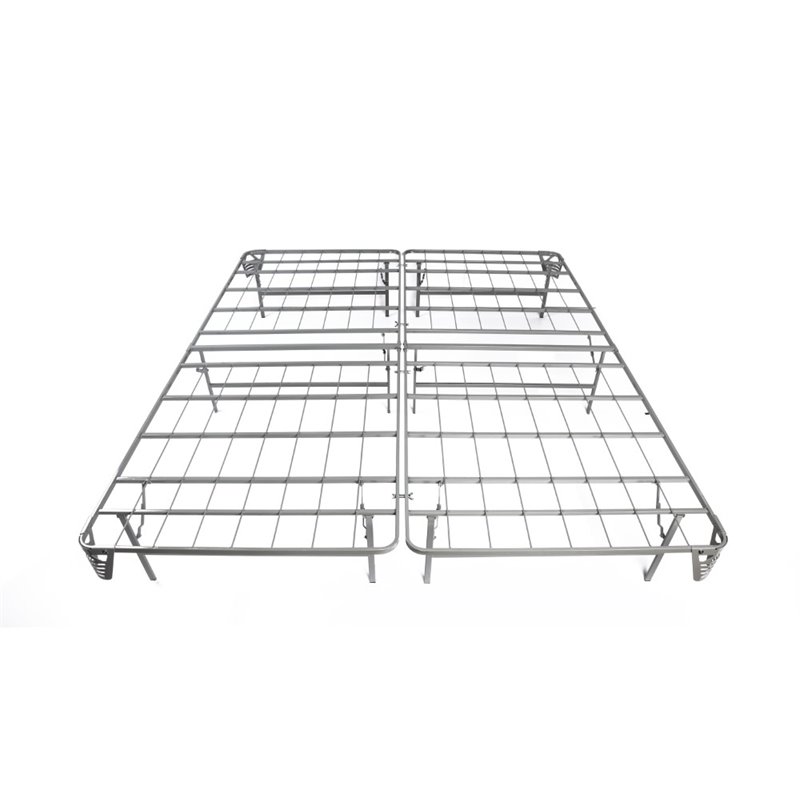 Bowery Hill Transitional Metal King Bed Frame in Silver