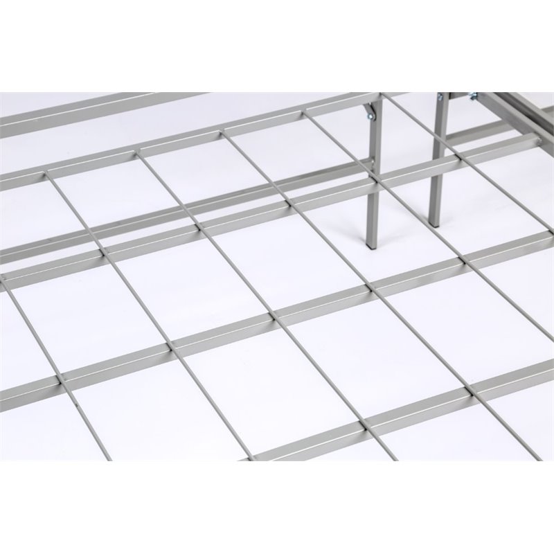 Bowery Hill Transitional Metal King Bed Frame in Silver