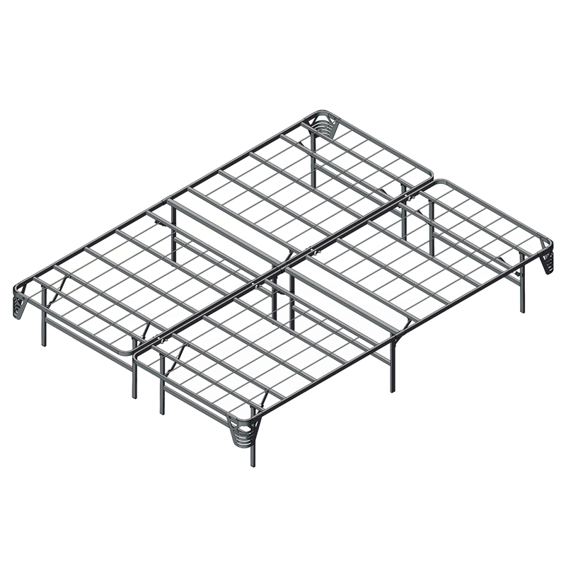 Bowery Hill Transitional Metal Queen Bed Frame in Silver