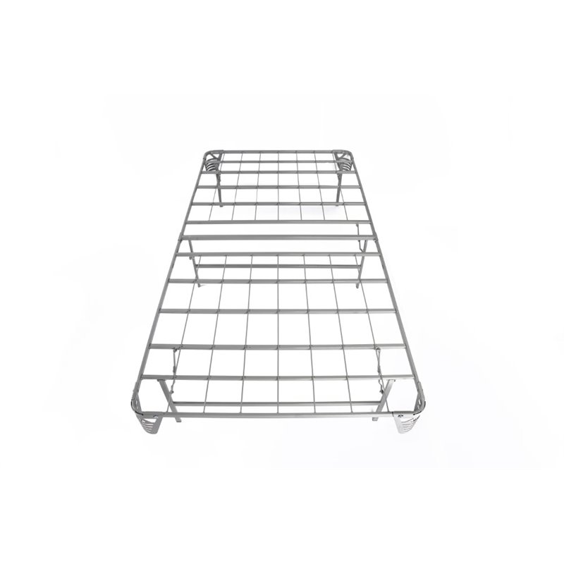 Bowery Hill Transitional Metal Twin Bed Frame in Silver