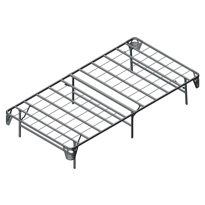 Bowery Hill Transitional Metal Twin Bed Frame in Silver