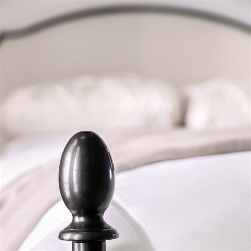 Bowery Hill Metal Silver King Poster Panel Bed Rectangular Cushioned Headboard 85.25