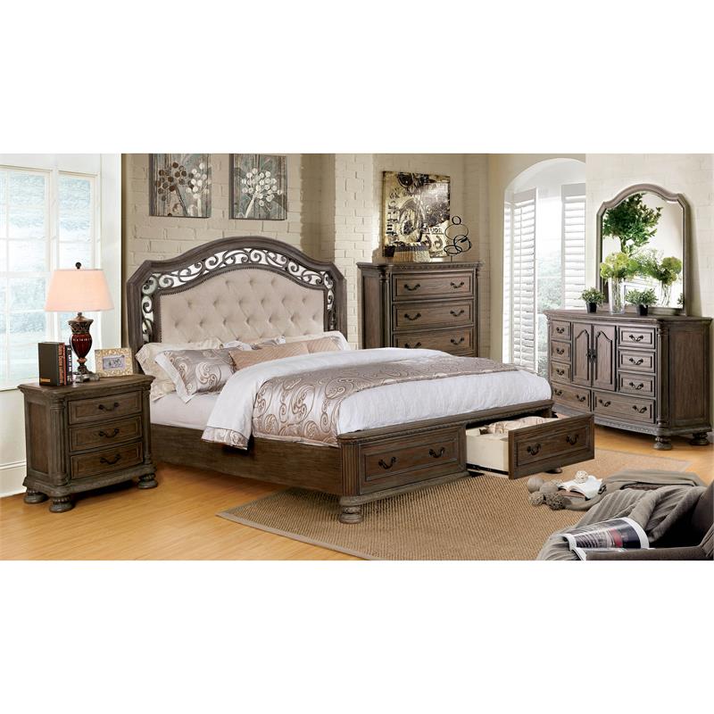 Bowery Hill Transitional Wood Nightstand in Rustic Natural Tone