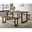 Bowery Hill Industrial Wood Extendable Dining Table in Walnut
