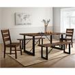 Bowery Hill Industrial Wood Extendable Dining Table in Walnut