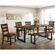 Bowery Hill Industrial Wood Extendable Dining Table in Walnut