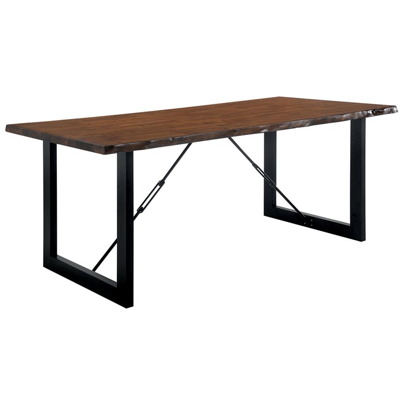 Bowery Hill Industrial Wood Extendable Dining Table in Walnut