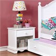 Bowery Hill 1-Drawer Transitional Wood Nightstand with Open Shelf in White