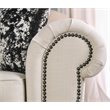 Bowery Hill Transitional Fabric Sofa with Pillows in Beige/Black
