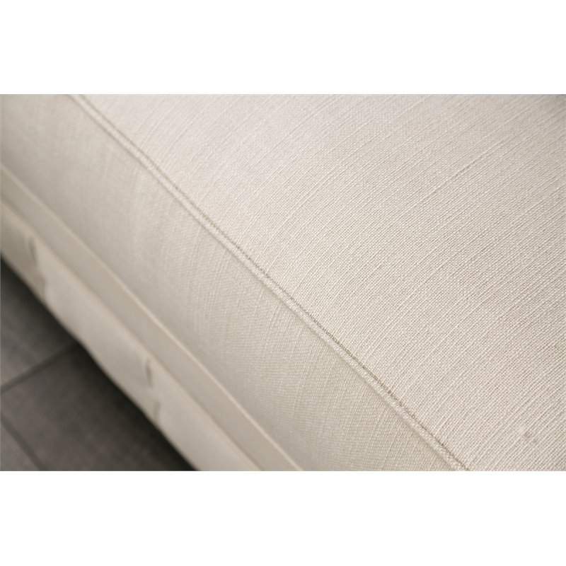Bowery Hill Transitional Fabric Sofa with Pillows in Beige/Black