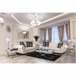 Bowery Hill Transitional Fabric Sofa with Pillows in Beige/Black