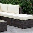 Bowery Hill Contemporary Rattan Patio Armless Chair in Brown and Beige