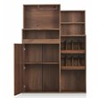 Bowery Hill Wood Distressed Walnut Bar Cabinet Rectangular Multi-Storage 39.37