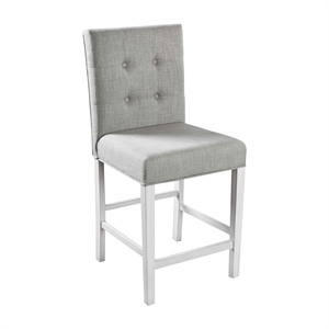 Bowery Hill Transitional Antique White Fabric 25-Inch Counter Stool (Set of 2)