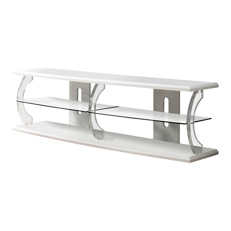 Bowery Hill Modern Wood Storage 60-Inch TV Stand in White