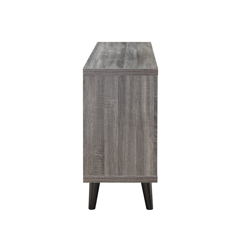 Bowery Hill Mid-century Wood 7-Shelf TV Stand in Gray