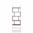 Bowery Hill 4-Shelf Zigzag Structure Modern Wood Bookcase in Walnut