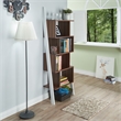 Bowery Hill 4-Shelf Zigzag Structure Modern Wood Bookcase in Walnut