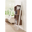 Bowery Hill 4-Shelf Zigzag Structure Modern Wood Bookcase in Walnut