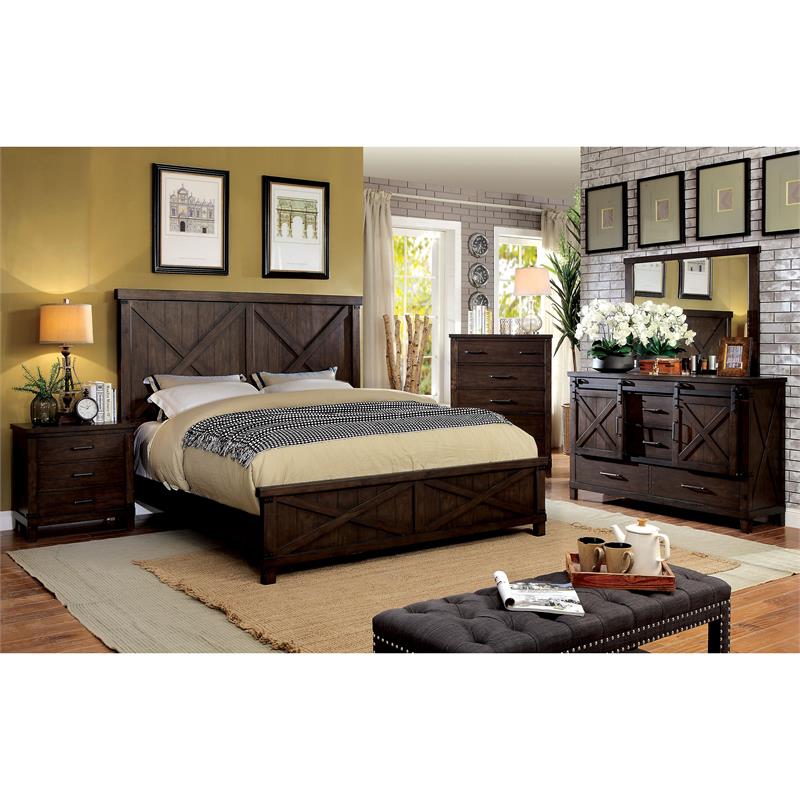 Bowery Hill 3 Drawers Transitional Wood Nightstand in Walnut