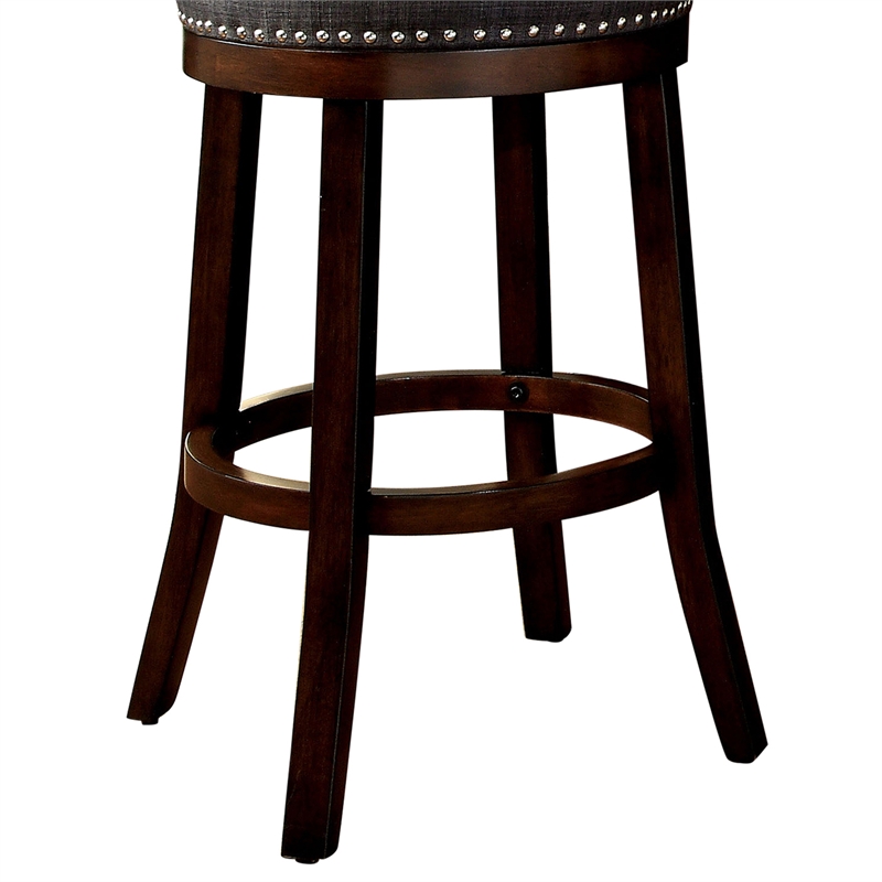 Bowery Hill Contemporary Fabric 29-inch Swivel Bar Stool in Gray (Set of 2)
