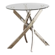 Bowery Hill Contemporary Glass Top End Table in Chrome