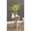 Bowery Hill Contemporary Glass Top End Table in Chrome