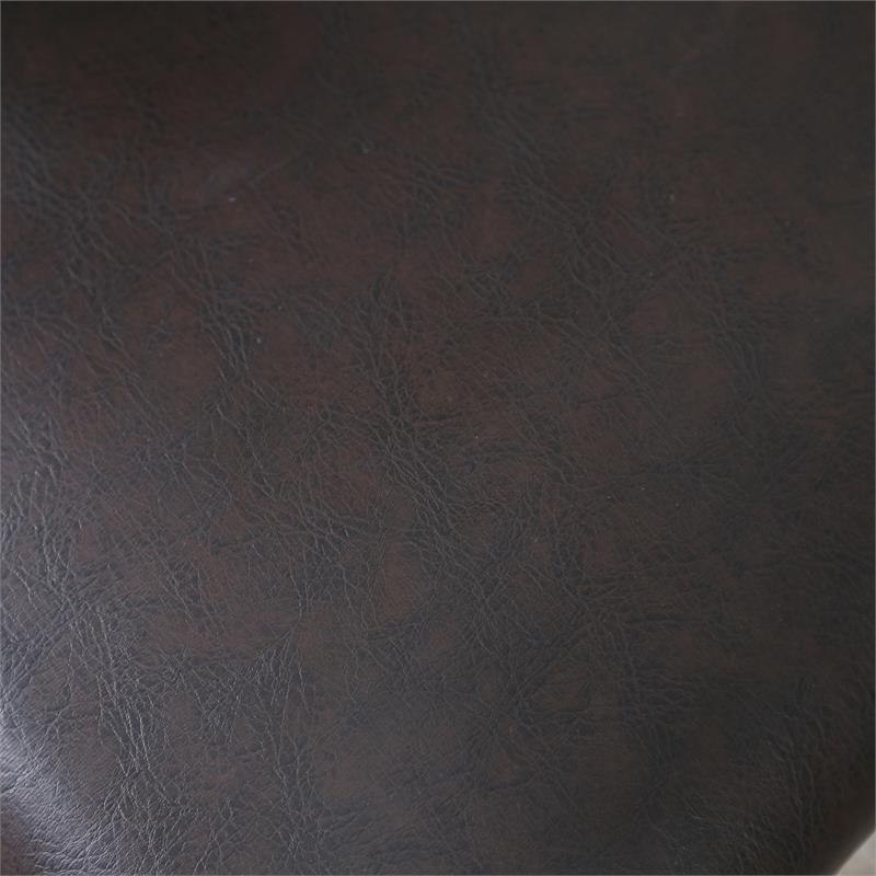 Bowery Hill Transitional Faux Leather Padded Dining Bench in Rustic Walnut