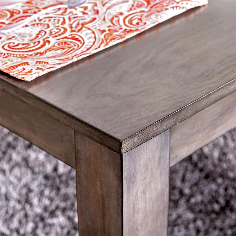 Bowery Hill Transitional Wood 7-piece Dining Set in Weathered Gray