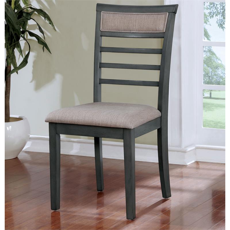 Bowery Hill Transitional Wood 7-piece Dining Set in Weathered Gray