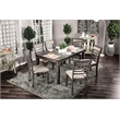 Bowery Hill Transitional Wood 7-piece Dining Set in Weathered Gray