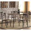 Bowery Hill Transitional Metal 5-Piece Dining Set in Dark Bronze