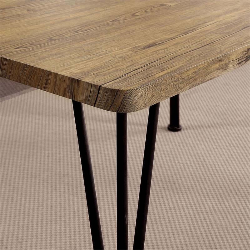 Bowery Hill Transitional Metal 5-Piece Dining Set in Dark Bronze