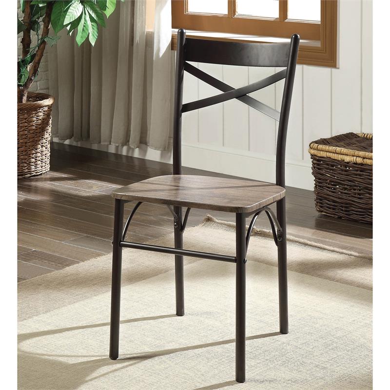 Bowery Hill Transitional Metal 5-Piece Dining Set in Dark Bronze