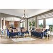 Bowery Hill Transitional Chenille Sofa with Wood Legs in Navy