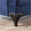 Bowery Hill Transitional Chenille Sofa with Wood Legs in Navy