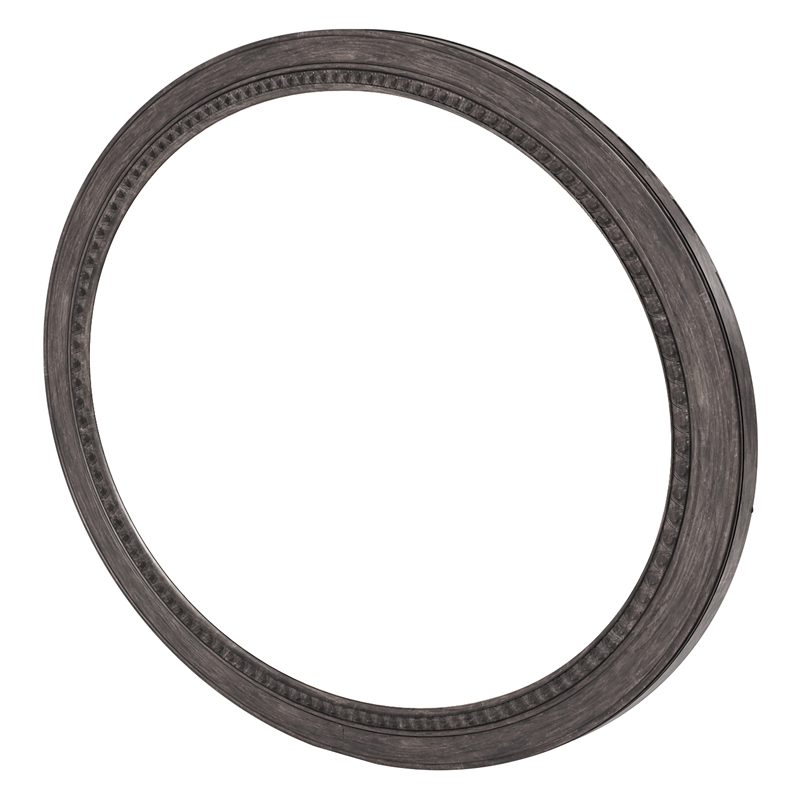 Bowery Hill Oval Farmhouse Wood Mirror in Rustic Natural Tone