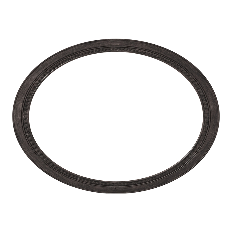 Bowery Hill Oval Farmhouse Wood Mirror in Rustic Natural Tone