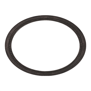 Bowery Hill Oval Farmhouse Wood Mirror in Rustic Natural Tone