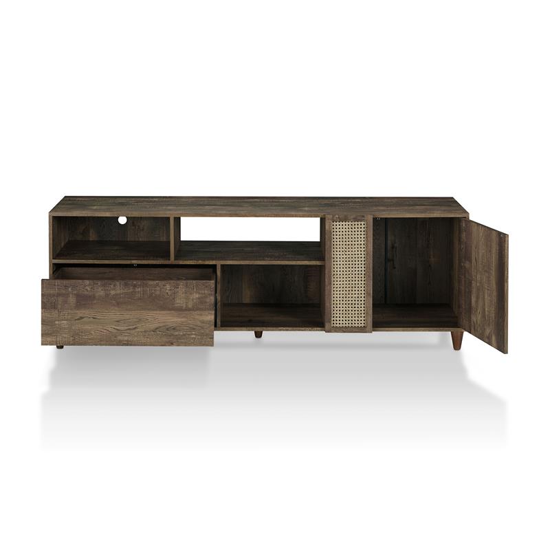 Bowery Hill Rustic Wood Storage 70-Inch TV Stand in Reclaimed Oak